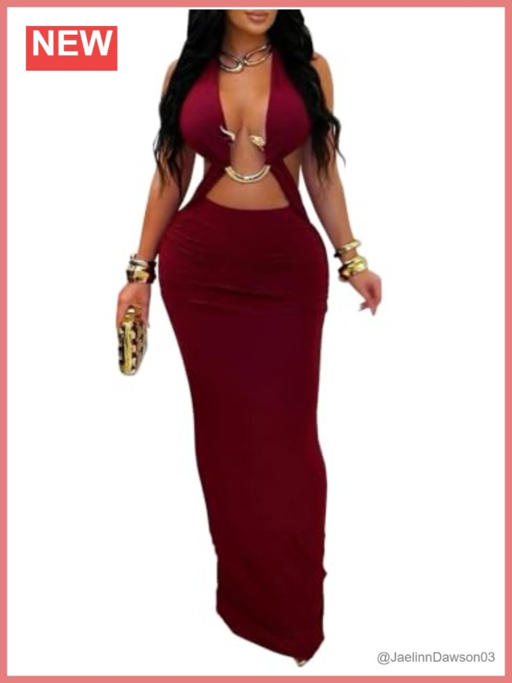 Women's One Shoulder Long Sleeve Bodycon Maxi Dress Cutout Waist Club Night Out